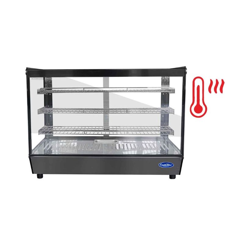 Vitrine chauffante droite de comptoir ATOSA