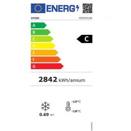 Armoire réfrigérée vitrée négative inox 610L, ATOSA