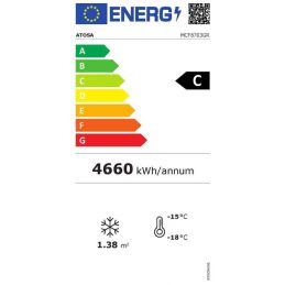 Armoire réfrigérée vitrée négative inox 2 portes, 1300L, ATOSA