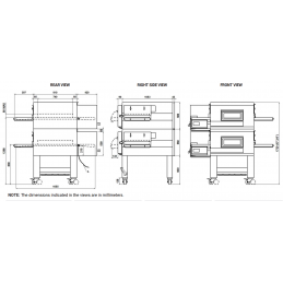 Four convoyeur gaz 3x2 pizzas MORETTI FORNI SCHEMA