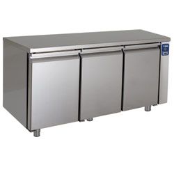 Table frigorifique ventilée, 3 portes GN 1/1, 405 litres