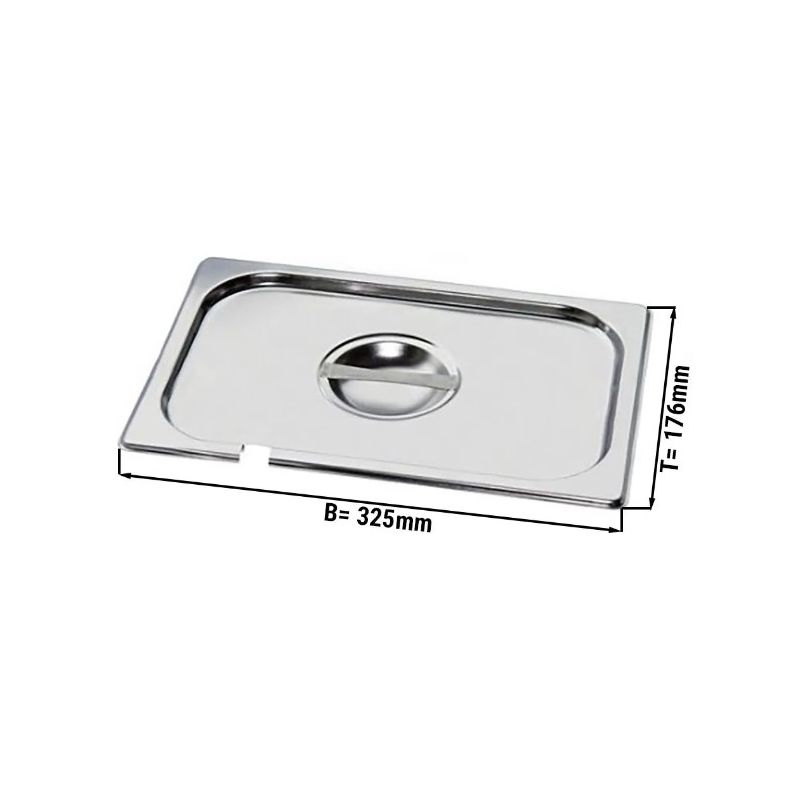 Couvercle inox GN 1/3 - Avec encoche pour cuillère Couvercle inox GN 1/3 - Avec encoche pour cuillère