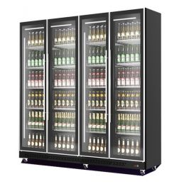 Réfrigérateur 4 portes en verre noir