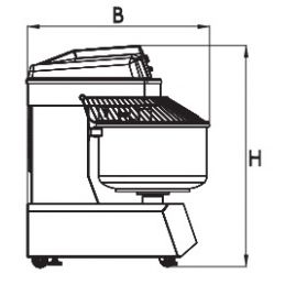 Pétrin à spirale avec cuve fixe 80 kg - 380-415V - LOGIUDICE FORNI