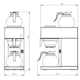 Machine à Café Incluant 2 Carafes en Verre de 1,8L