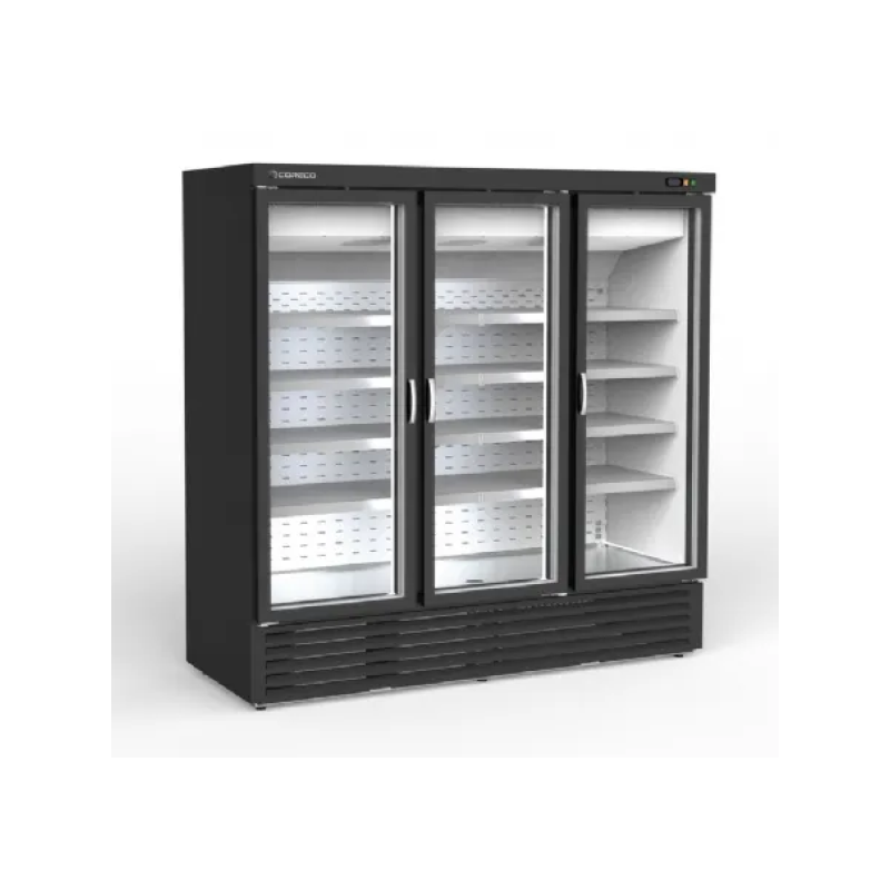 Vitrine positive Gourmet 1950 L Noir/Blanc 3 portes vitrées Vitrine positive Gourmet 1950 L Noir/Blanc 3 portes vitrées