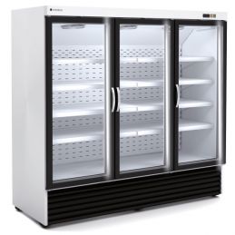 Vitrine positive Gourmet 1950 L Blanc /Blanc 3 portes vitrées