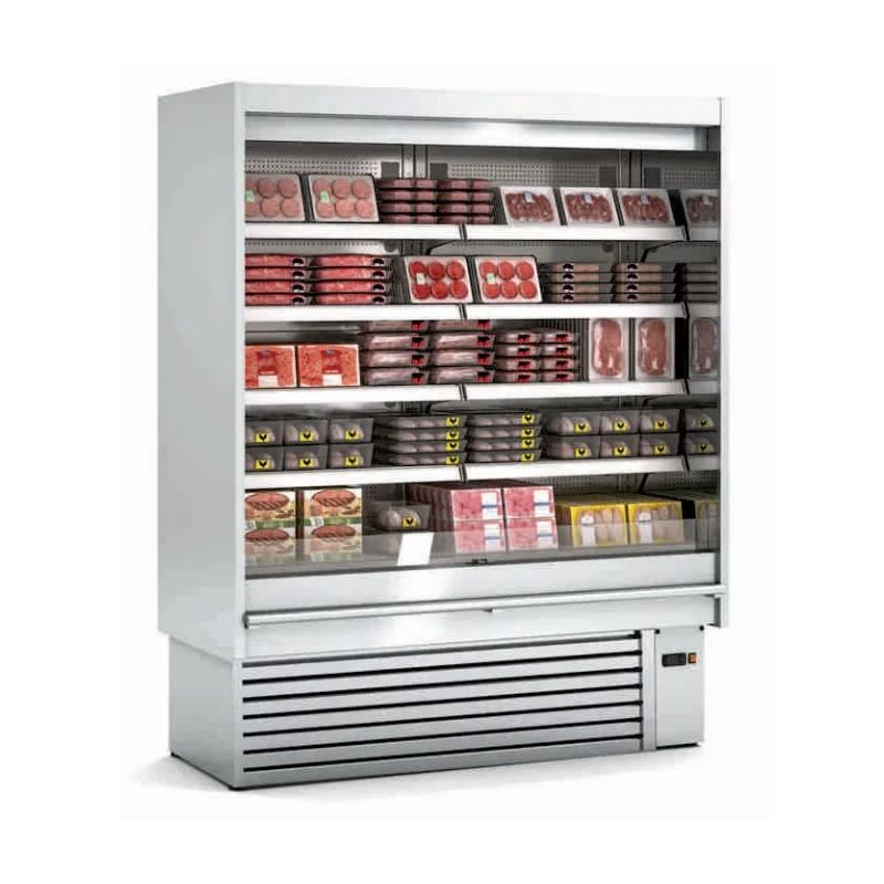 Vitrine supermarché murale inox avec côtés pleins et portes vitrées froid positif -1/+5 °c - 1310x653x2000 mm - Docriluc Vitrine supermarché murale inox avec côtés pleins et portes vitrées froid positif -1/+5 °c - 1310x653x2000 mm - Docriluc