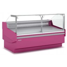 Vitrine double droite relevable pour charcuterie traiteur régime m1 avec réserve - 2525x1200x1230 mm - Docriluc