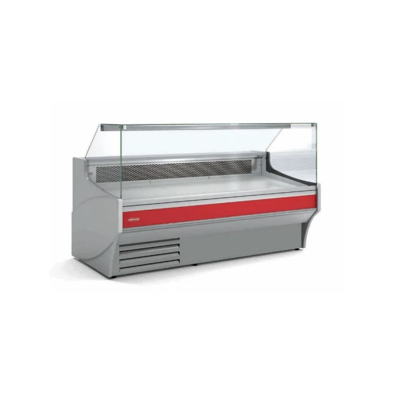 Vitrine horizontale positive -1/+5 °c ventilée avec réserve et vitre double droite - 2995x1100x1235 mm - Docriluc