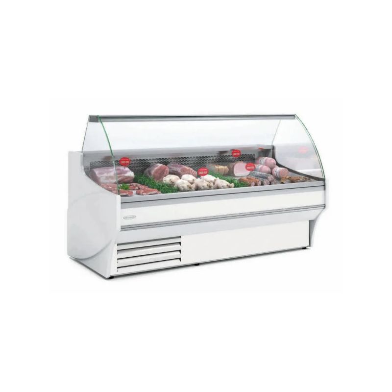 vitrine horizontale positive -1/+5 °c ventilée avec réserve et vitre bombée vitrine horizontale positive -1/+5 °c ventilée avec réserve et vitre bombée