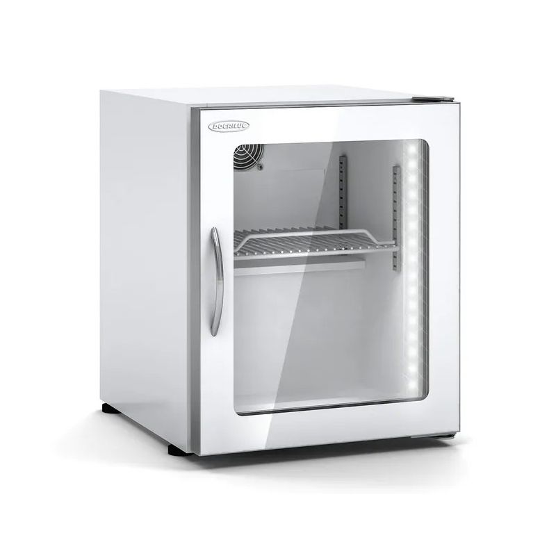 Mini-armoire d'exposition blanche positive avec 1 porte vitrée - 38 litres - Docriluc