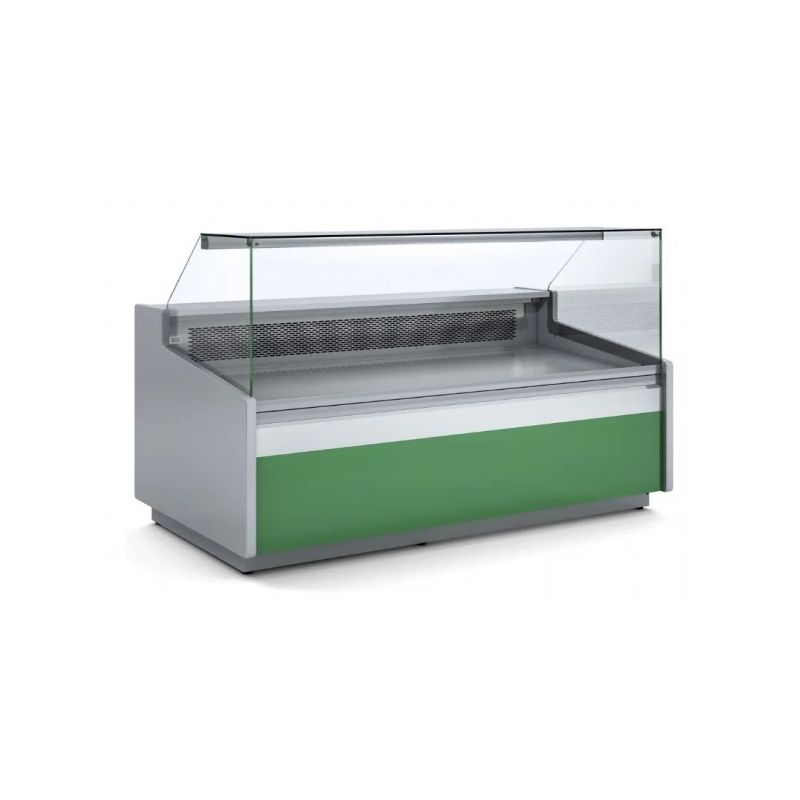 Vitrine horizontale positive pour fromagerie charcuterie avec vitre droite - 1305x1120x1231 mm - Docriluc