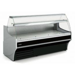 Vitrine horizontale positive -1/+5 °c ventilée avec réserve et vitre courbée - 2025x940x1235 mm - Docriluc