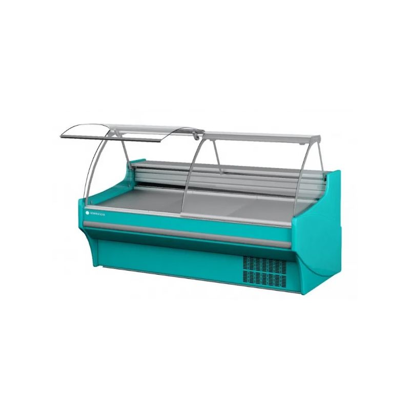 Vitrine bombée relevable horizontale pour traiteur ventilée -1/+5 °c sans réserve - 1305x1100x1265 mm - Docriluc