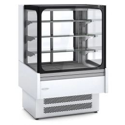 Vitrine droite comptoir avec 3 étagères froid positif +2/+8 °c - 950x730x1379 mm
