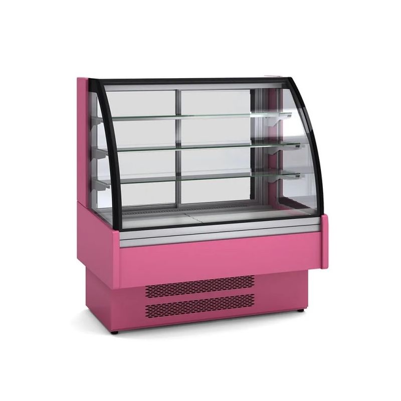Vitrine Bombée Comptoir Froid Positif +2/+8 °C avec 3 Étagères Vitrine Bombée Comptoir Froid Positif +2/+8 °C avec 3 Étagères