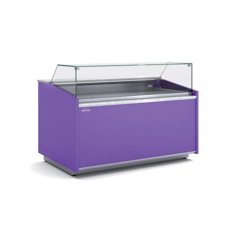 Vitrine pâtisserie positive -1/+5 °c avec vitre droite et fond plat - 1505x1000x1085 mm - Docriluc