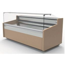 Vitrine basse horizontale avec vitre droite toutes restaurations froid positif -1/+5 °c - 1305x960x1106 mm - Docriluc