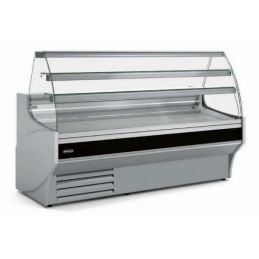 Vitrine Horizontale Pâtissière Ventilée Froid Positif -1/+5°C avec Vitre Courbée et Réserve – 2525x940x1300 mm – Docriluc