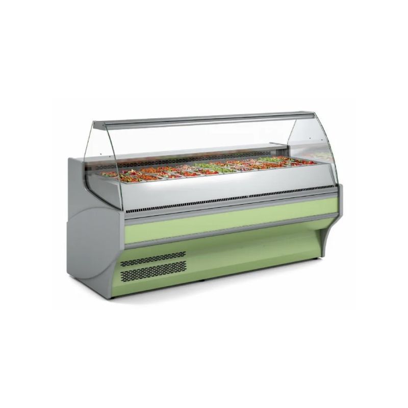 Vitrine réfrigérée froid ventilé vitre droite 7 gn1/1 - 2465x1080x1235 mm - Docriluc Vitrine réfrigérée froid ventilé vitre droite 7 gn1/1 - 2465x1080x1235 mm - Docriluc