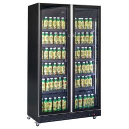 Armoire à boissons noire 2 portes vitrées 758 litres