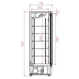 RÉFRIGÉRATEUR 1 PORTE EN VERRE NOIR JDE-600R BL