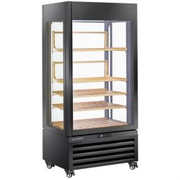 Vitrine "FULL vitrée" 600 Lt., 1 niveau + 4 étagères, ventilée - WINE - NOIR