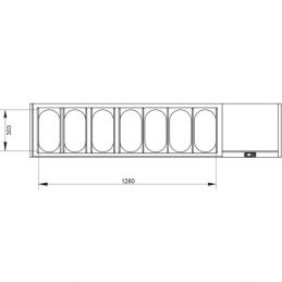Structure réfrigérée GN 7x1/3, avec couvercle