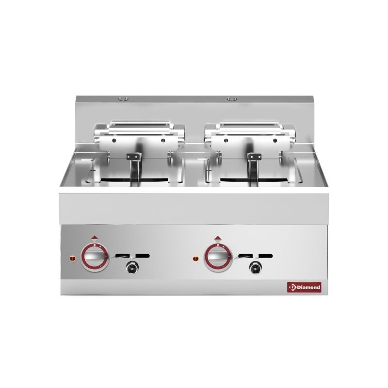 Friteuse électrique 2 cuves 10 litres -top- "Alpha 650"