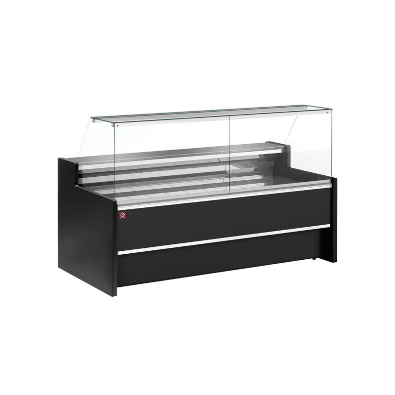 Comptoir vitrine réfrigéré à vitre droite 90°