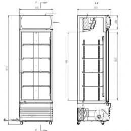 Réfrigérateur 1 porte en verre 360L, combisteel