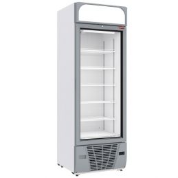 Vitrine ventilée négative vitrée 496 litres - 6 niveaux fixes avec caisson lumineux - BLANCHE