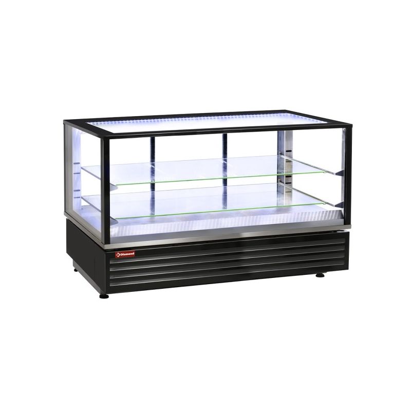 Vitrine chauffante EN ou GN, ventilée, 2 niv., NOIRE