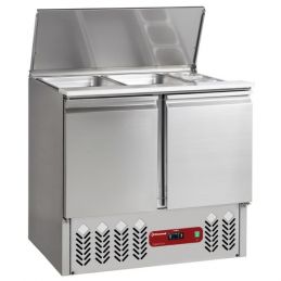 Saladette avec couvercle 2x GN1/1+3x GN 1/6-150 mm + reseve 2 pt.GN 1/1, 240 Lit