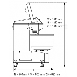 Pétrin à spirale monophasé boulangerie 12 kg