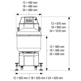Pétrin à spirale monophasé boulangerie 16 kg - 2.2 kW
