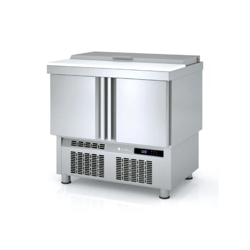 Saladette réfrigérée professionnelle inox 700 positive 2 portes Saladette réfrigérée professionnelle inox 700 positive 2 portes