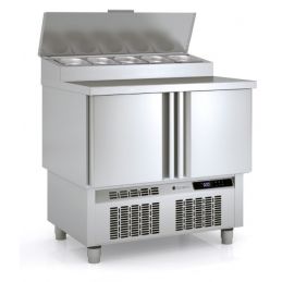 Meuble saladette 700 positif avec 2 portes
