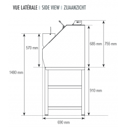 Façonneuse 3 cylindres en inox avec guide latéraux