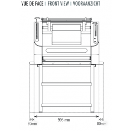 Façonneuse 3 cylindres en inox avec guide latéraux