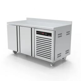 Desserte réfrigérée adossée inox avec groupe positif et 2 portes - 1492x600x850 mm