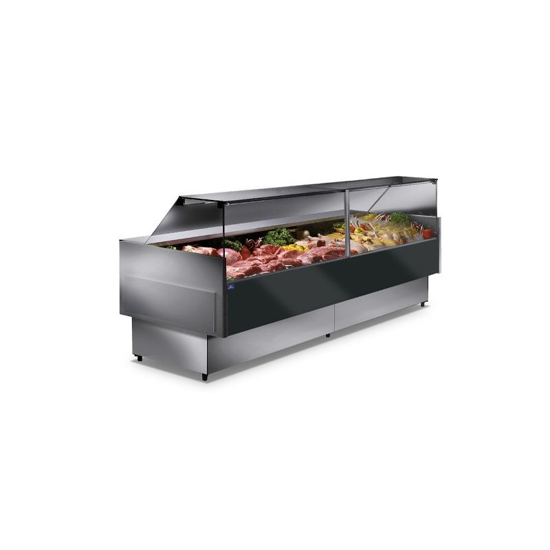 Vitrine réfrigérée ventilé à viande 2960 mm avec vitre vertical, +2°/+5°C