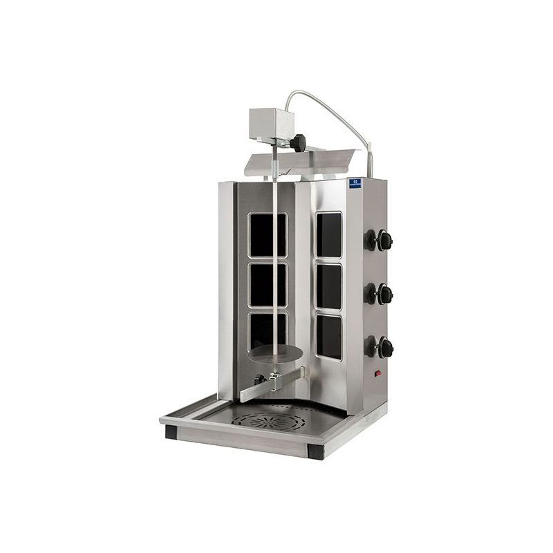 Grill à kebab en vitrocéramique moteur en haut 20-30 kg max - 480x500x870 mm