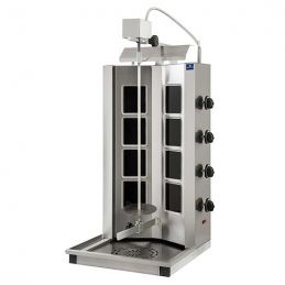 Grill à kebab en vitrocéramique moteur en haut 40-55 kg max - 480x500x1060 mm