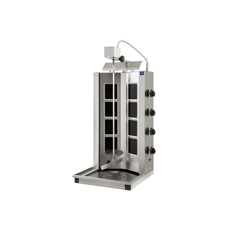 Grill à kebab en vitrocéramique moteur en haut 40-55 kg max - 480x500x1060 mm