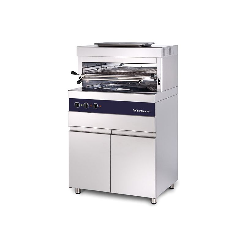 Gril électrique 800°C avec grille de 770x470 mm sur meuble avec portes Gril électrique 800°C avec grille de 770x470 mm sur meuble avec portes
