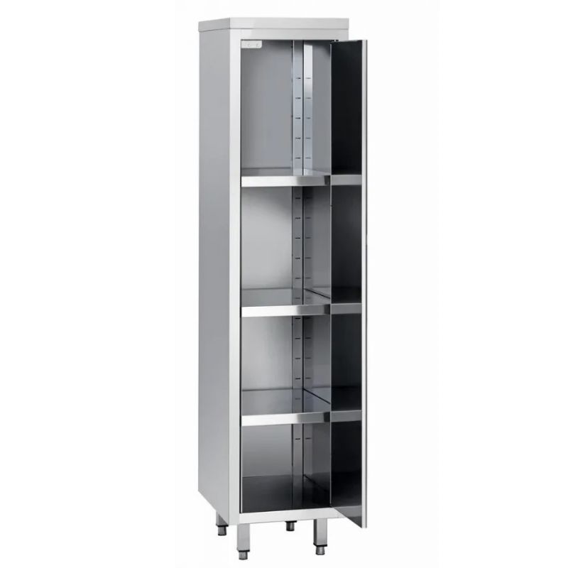 Armoire inox de rangement avec porte battante et 3 étagères, 600x700 mm Armoire inox de rangement avec porte battante et 3 étagères, 600x700 mm