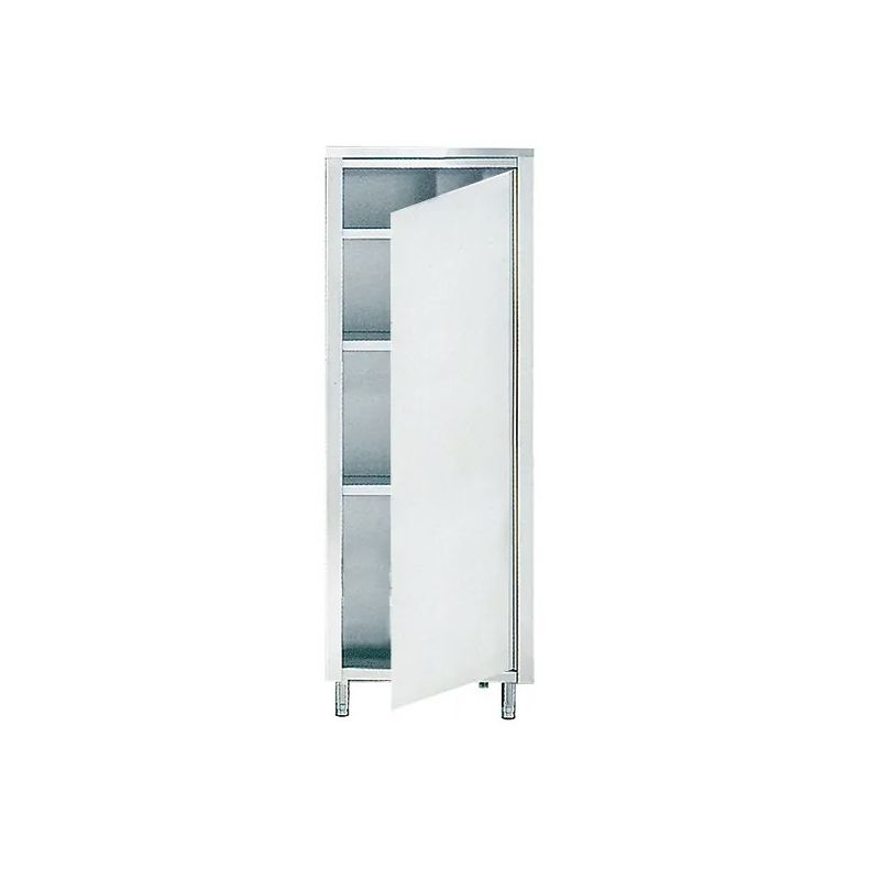 Armoire inox de rangement avec porte battante et 3 étagères Armoire inox de rangement avec porte battante et 3 étagères