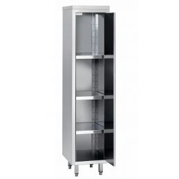 Armoire inox de rangement avec porte battante et 3 étagères, 7600x700 mm